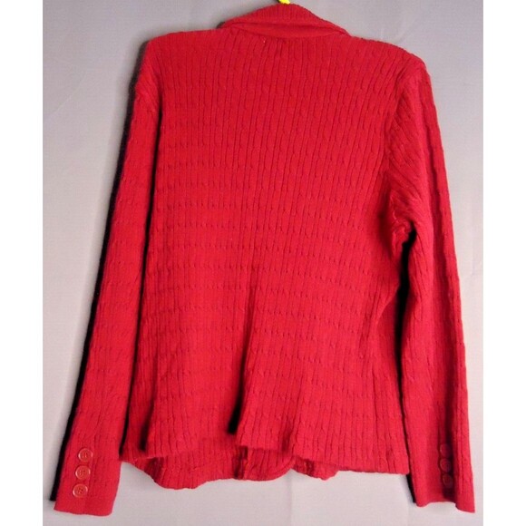 Apt 9 Cardigan Sweater Cable Knit Ship Red Notch Collar Button Front Size 1X New - Picture 11 of 11
